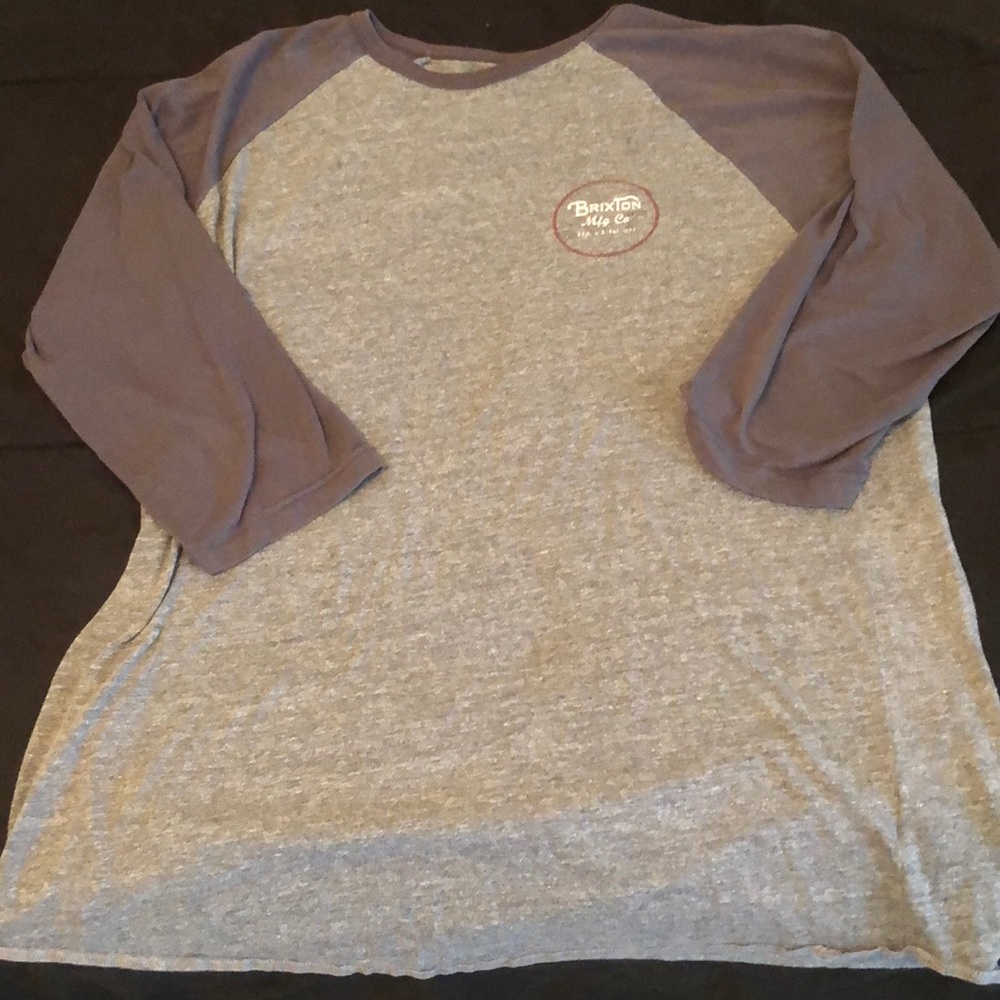Brixton 3/4 Sleeve gray T-shirt Size Large